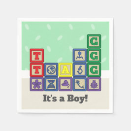 Blocks Baby Shower Napkins von Future Biologist Serviette