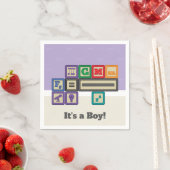 Blocks Baby Shower Napkins von Future Physicist Serviette (Beispiel)