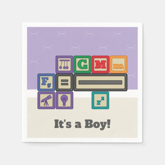 Blocks Baby Shower Napkins von Future Physicist Serviette (Vorderseite)