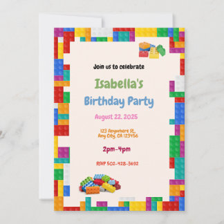 Blocks Birthday Party Einladung