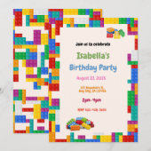 Blocks Birthday Party Einladung (Vorne/Hinten)