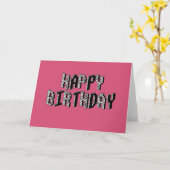 Blocks Happy Birthday (Pink) Karte (Gelbe Blume)