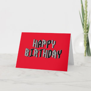 Blocks Happy Birthday (Rot) Karte