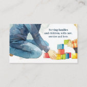 Blocks Lehrer Babysitter Kinderbetreuer Visitenkarte (Rückseite)