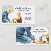 Blocks Lehrer Babysitter Kinderbetreuer Visitenkarte (Vorne/Hinten)