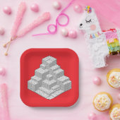 Blocks Maze Puzzle Pappteller (Party)