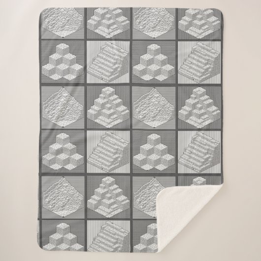 Blocks Maze Puzzle Sherpa Blanket Sherpadecke (Vorderseite)
