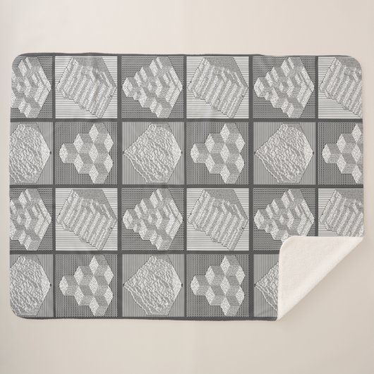 Blocks Maze Puzzle Sherpa Blanket Sherpadecke (Vorderseite (Horizontal))