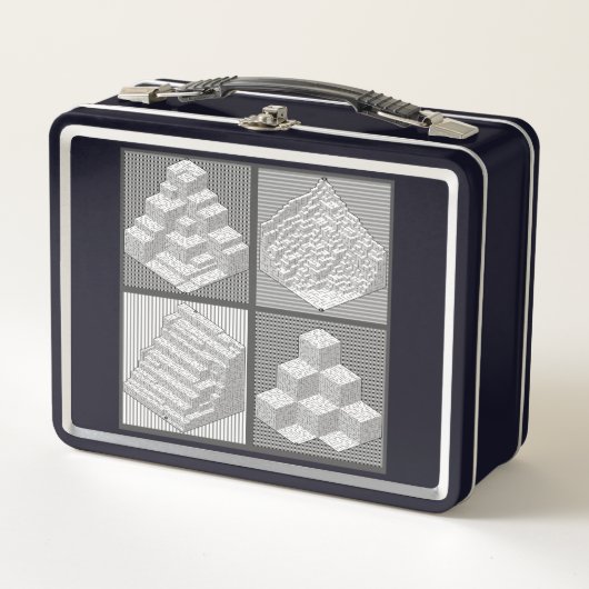 Blocks Maze Puzzle Tote Bag Metall Brotdose (Vorderseite)