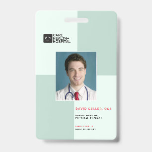 Blocks Medical Staff ID + Barcode   Vertikal Ausweis