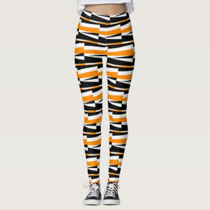 Blocksäulen und gelbe Balken symmetrisch Leggings