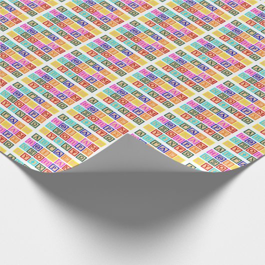 Blockschrift auf Griechisch Geschenkpapier (Ecke)