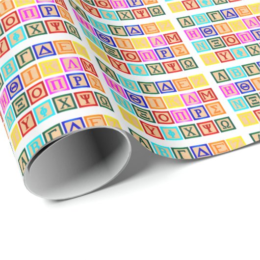 Blockschrift auf Griechisch Geschenkpapier (Rolleneckpunkt)