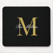 Blockschrift Monogram, Gold Personalisiert Mousepad (Vorne)