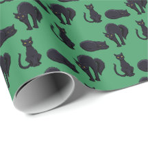 Blockschwarze Katzen Halloween Pixel Art Muster