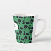 Blockschwarze Katzen Halloween Pixel Art Muster Milchtasse (Rechts)