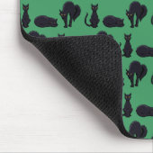 Blockschwarze Katzen Halloween Pixel Art Muster Mousepad (Ecke)