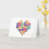 Blockspiel Herzschrittstil Karte (Gelbe Blume)