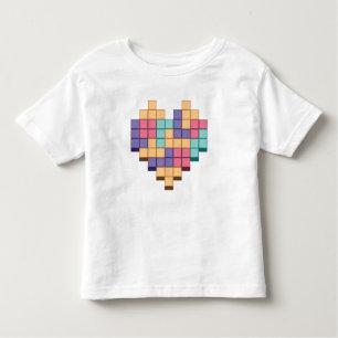 Blockspiel Herzschrittstil Kleinkind T-shirt
