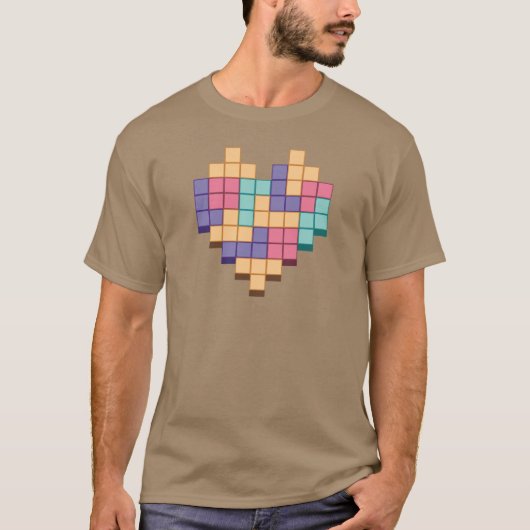 Blockspiel Herzschrittstil T-Shirt (Vorderseite)