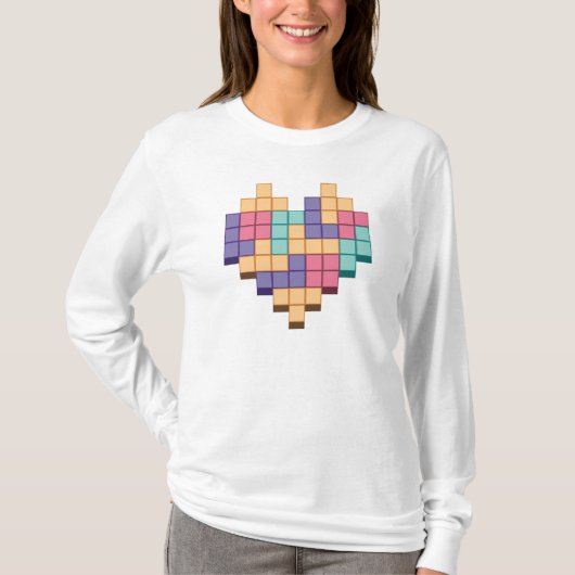 Blockspiel Herzschrittstil T-Shirt (Vorderseite)