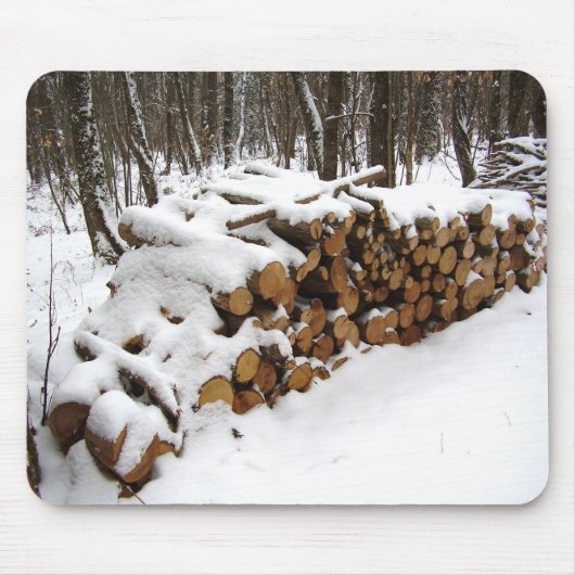 Blockstapel in der Mammutmatte Holz Mousepad (Vorne)