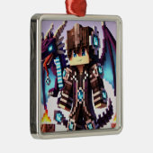 Blockstyle Dark Dragon Diamond Sword Ornament Aus Metall (Rechts)