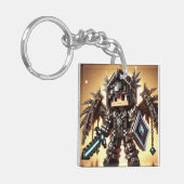 Blockstyle Dark Dragon Diamond Sword Schlüsselanhänger (Vorderseite links)