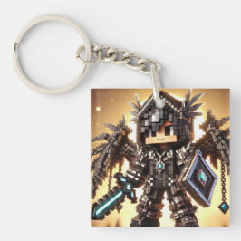 Blockstyle Dark Dragon Diamond Sword Schlüsselanhänger