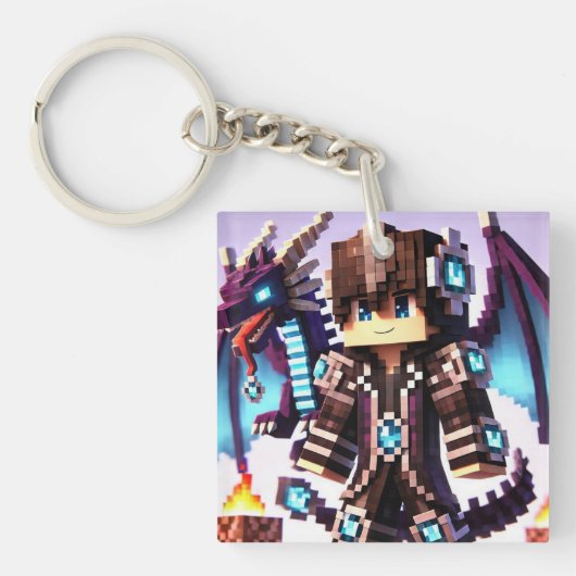 Blockstyle Dark Dragon Diamond Sword Schlüsselanhänger (Vorderseite)