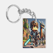 Blockstyle Dark Dragon Diamond Sword Schlüsselanhänger (Vorderseite links)