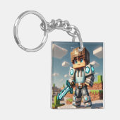 Blockstyle Dark Dragon Diamond Sword Schlüsselanhänger (Vorderseite links)