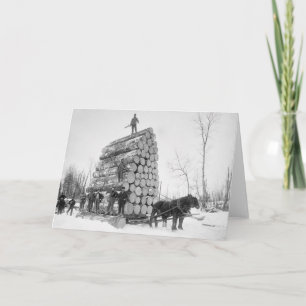 Blockwinden bei Arbeit, 1890 Karte