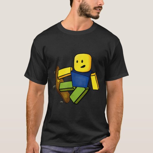 Blocky Skater Meme Noob Gaming Art T-Shirt (Vorderseite)