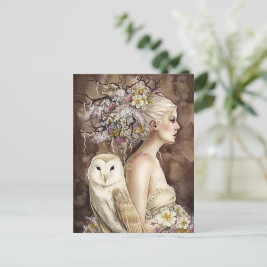 Blodeuwedd in Bloom Postkarte (Stehend Vorderseite)