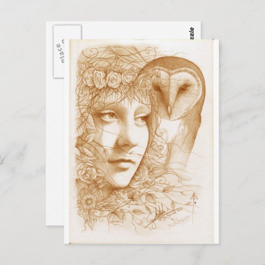 Blodeuwedd Postkarte (Vorne/Hinten)