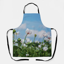 Bloeiend Papaver somneferum maanzaad bloemen. Schürze