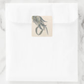 Bloeiende tak van een eucalyptus quadratischer aufkleber (Tasche)