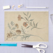 Bloemstudy van een Rode en een Bruine Bloem Seidenpapier (Handwerk)