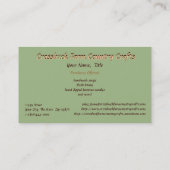 Blog-Visitenkarte für den Crossbuck-Bauernhof Visitenkarte (Rückseite)