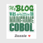 Blog wurde in COBOL codiert – Retro Mainframe Entw Aufkleber (Blatt)