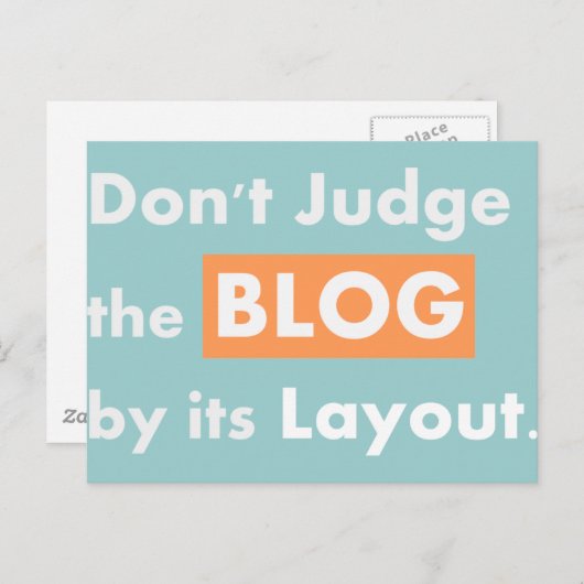 Blog-Zitate Nicht beurteilen Postkarte (Vorne/Hinten)