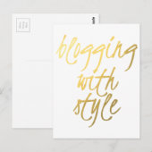 Bloggen mit Stil - Gold Script Postkarte (Vorne/Hinten)