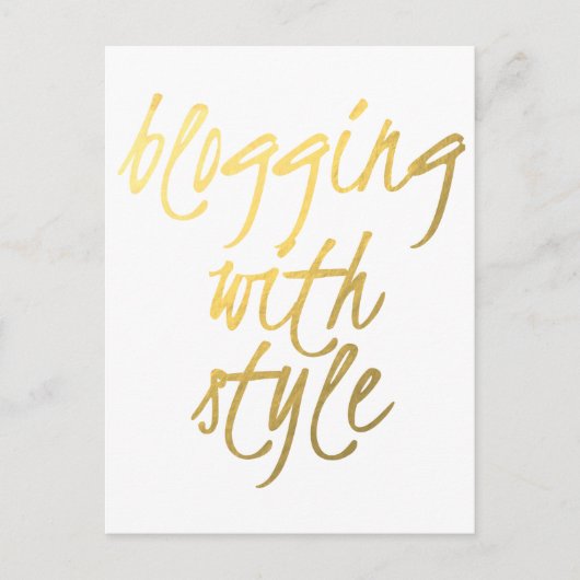 Bloggen mit Stil - Gold Script Postkarte (Vorderseite)