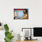 Bloggen so einfach auch ein Caveman kann es Poster (Heimbüro)