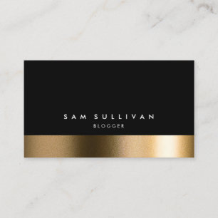 Blogger Bold Black Gold Business Card Visitenkarte