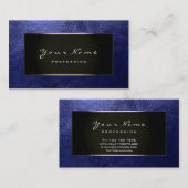 Blogger Champagne Gold Leather Navy Visitenkarte (Vorne/Hinten)