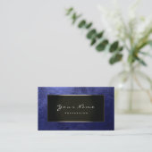 Blogger Champagne Gold Leather Navy Visitenkarte (Stehend Vorderseite)