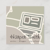 Blogger für Notebook-Computer Quadratische Visitenkarte (Vorderseite)