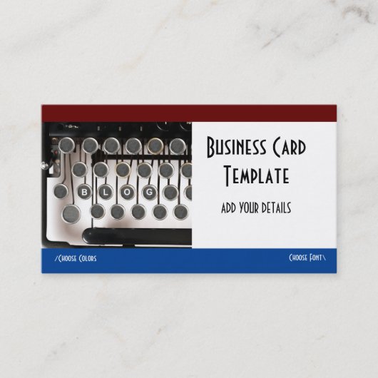 Blogger für Schreibmaschine Visitenkarte (Vorderseite)